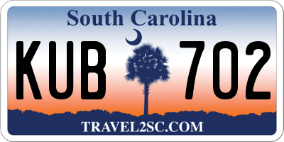 SC license plate KUB702