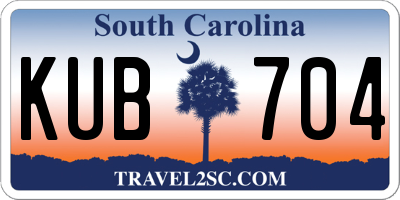 SC license plate KUB704