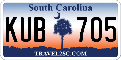 SC license plate KUB705