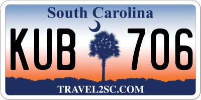 SC license plate KUB706