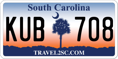 SC license plate KUB708