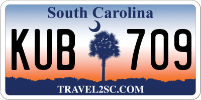 SC license plate KUB709
