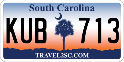 SC license plate KUB713