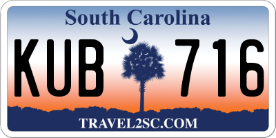 SC license plate KUB716