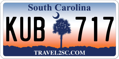 SC license plate KUB717