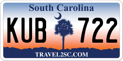 SC license plate KUB722