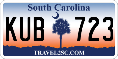 SC license plate KUB723