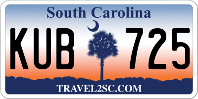 SC license plate KUB725