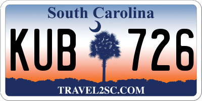 SC license plate KUB726