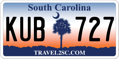 SC license plate KUB727