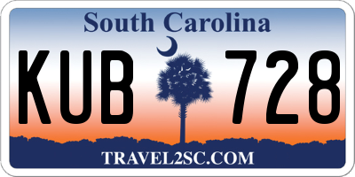 SC license plate KUB728