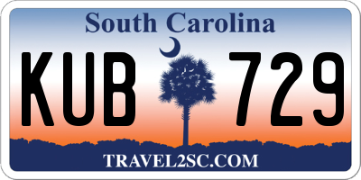 SC license plate KUB729