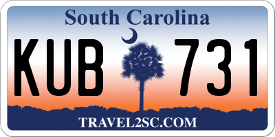 SC license plate KUB731