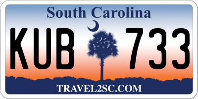 SC license plate KUB733
