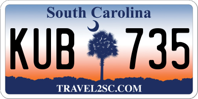 SC license plate KUB735