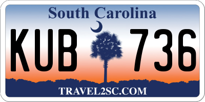 SC license plate KUB736