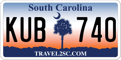 SC license plate KUB740