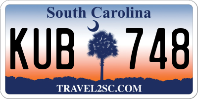SC license plate KUB748