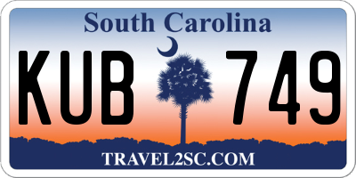 SC license plate KUB749