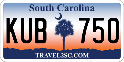 SC license plate KUB750