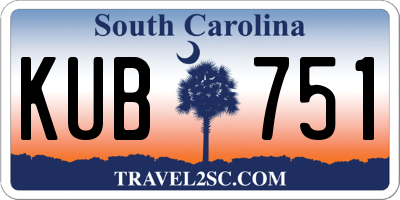 SC license plate KUB751