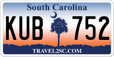 SC license plate KUB752