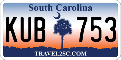 SC license plate KUB753