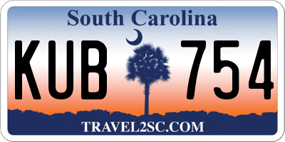 SC license plate KUB754