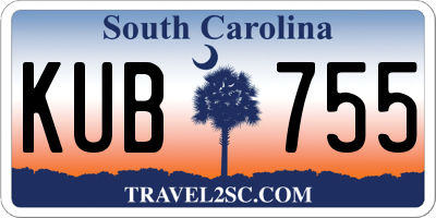 SC license plate KUB755