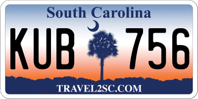 SC license plate KUB756
