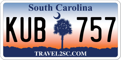SC license plate KUB757