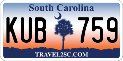 SC license plate KUB759