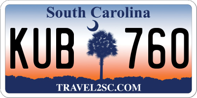 SC license plate KUB760