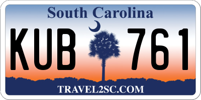 SC license plate KUB761