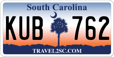 SC license plate KUB762