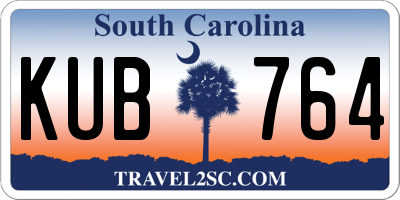 SC license plate KUB764
