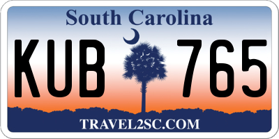 SC license plate KUB765