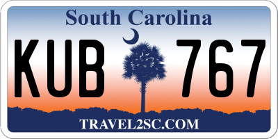 SC license plate KUB767