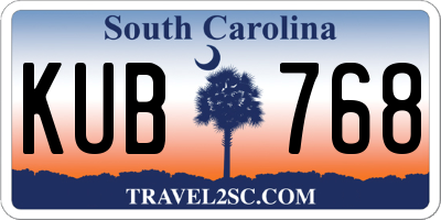 SC license plate KUB768