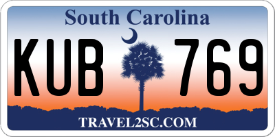 SC license plate KUB769