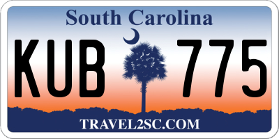 SC license plate KUB775