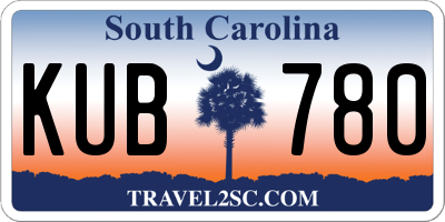 SC license plate KUB780