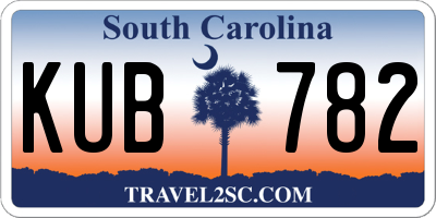 SC license plate KUB782