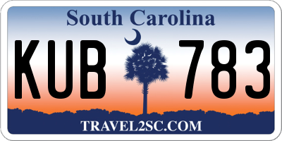 SC license plate KUB783