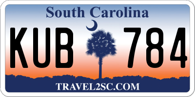 SC license plate KUB784
