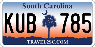 SC license plate KUB785