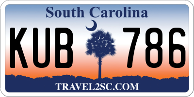 SC license plate KUB786
