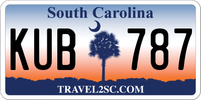 SC license plate KUB787