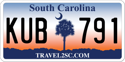 SC license plate KUB791