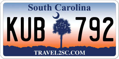 SC license plate KUB792